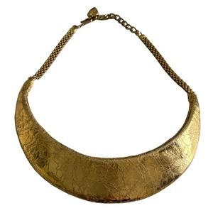 Frederick Mosell SIgned Retro Goldtone Runway Collar Necklace
